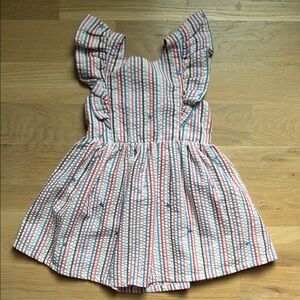 Toddler Girls’ Cat & Jack Stars & Stripes Seersucker Dress with Ruffle Sleeves